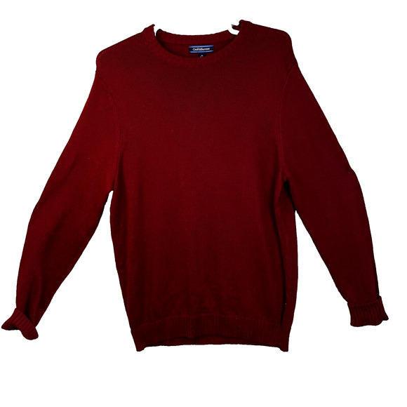 Croft & Barrow Crew Neck Sweater Men's XL Deep Red Cotton Blend Preppy Casaul - Picture 1 of 14